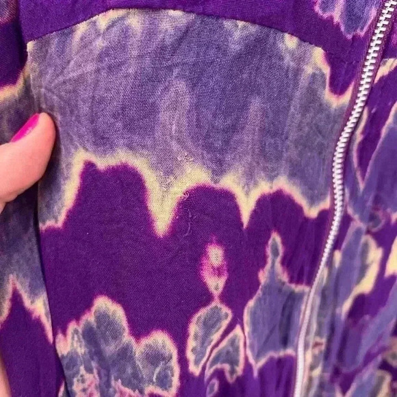 $411 Kahindo Maxi Dress Womens 2 Tie Dye Print Flowy Festival Bohemian Cruise - Picture 10 of 13